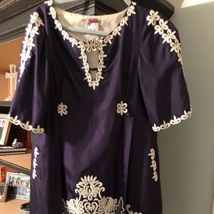 Deep purple silk dress